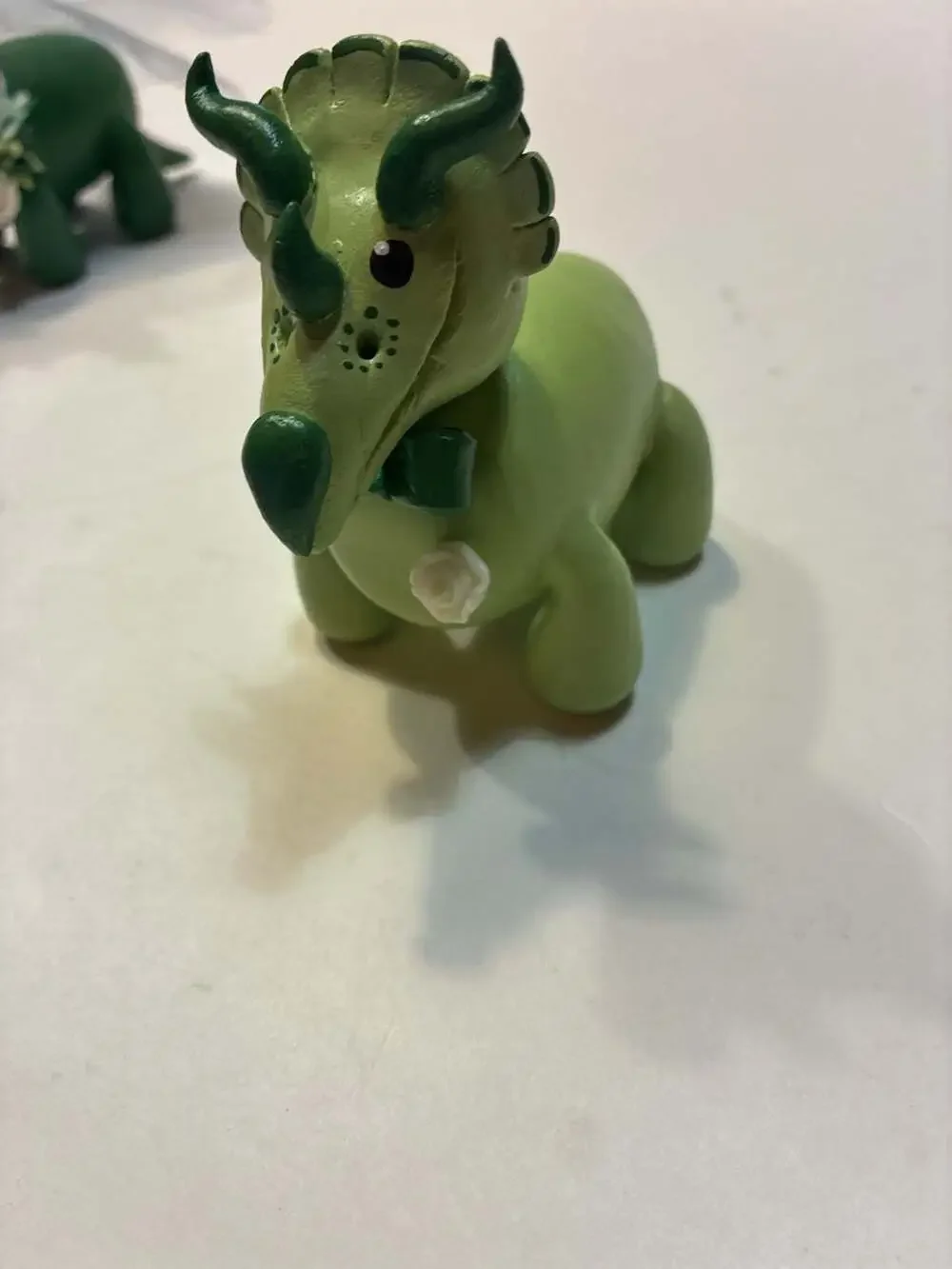 PerlillaPets Handmade Triceratops Wedding Cake Topper Set
